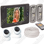 Комплект видеодомофона Eplutus EP-2297 с двумя вызывными панелями и двумя камерами 